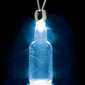 Light Up Necklace - Acrylic Flat-Faced Bottle Pendant - Blue